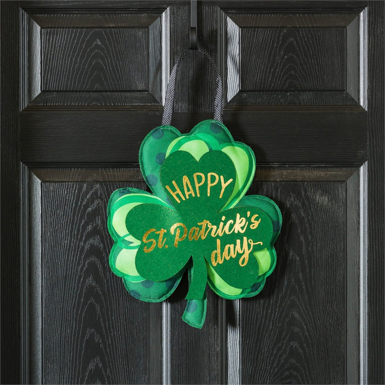 Happy St.Patrick's Day Shamrock Door Hanger