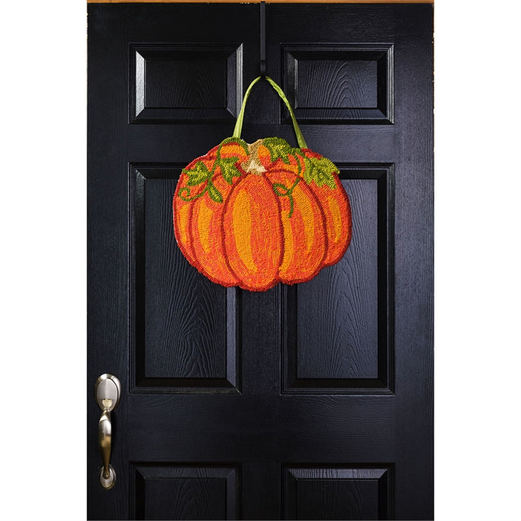 Fall Pumpkin Hooked Door Hanger; Polypropylene 16"Lx18"W