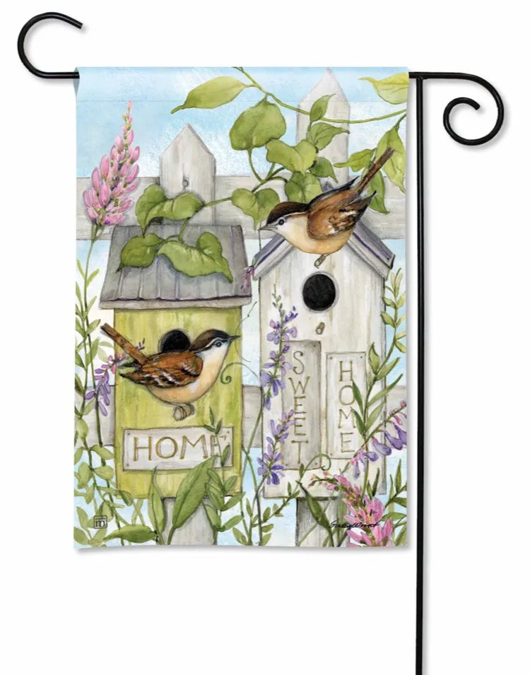 Birdhouse Vines Garden Flag