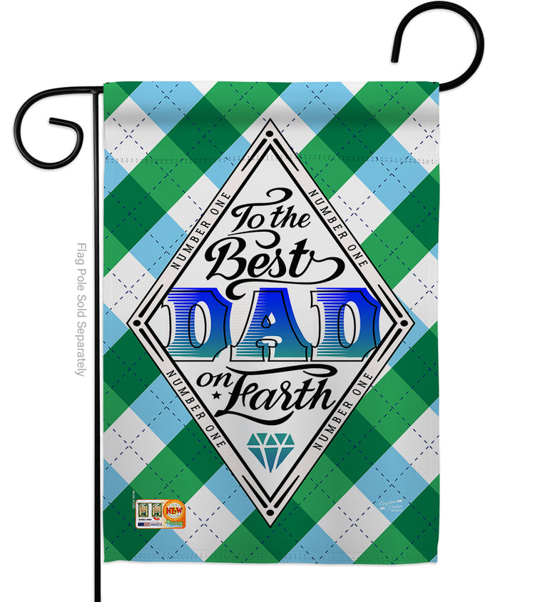 Best Dad on Earth Printed Seasonal Garden Flag; Polyester